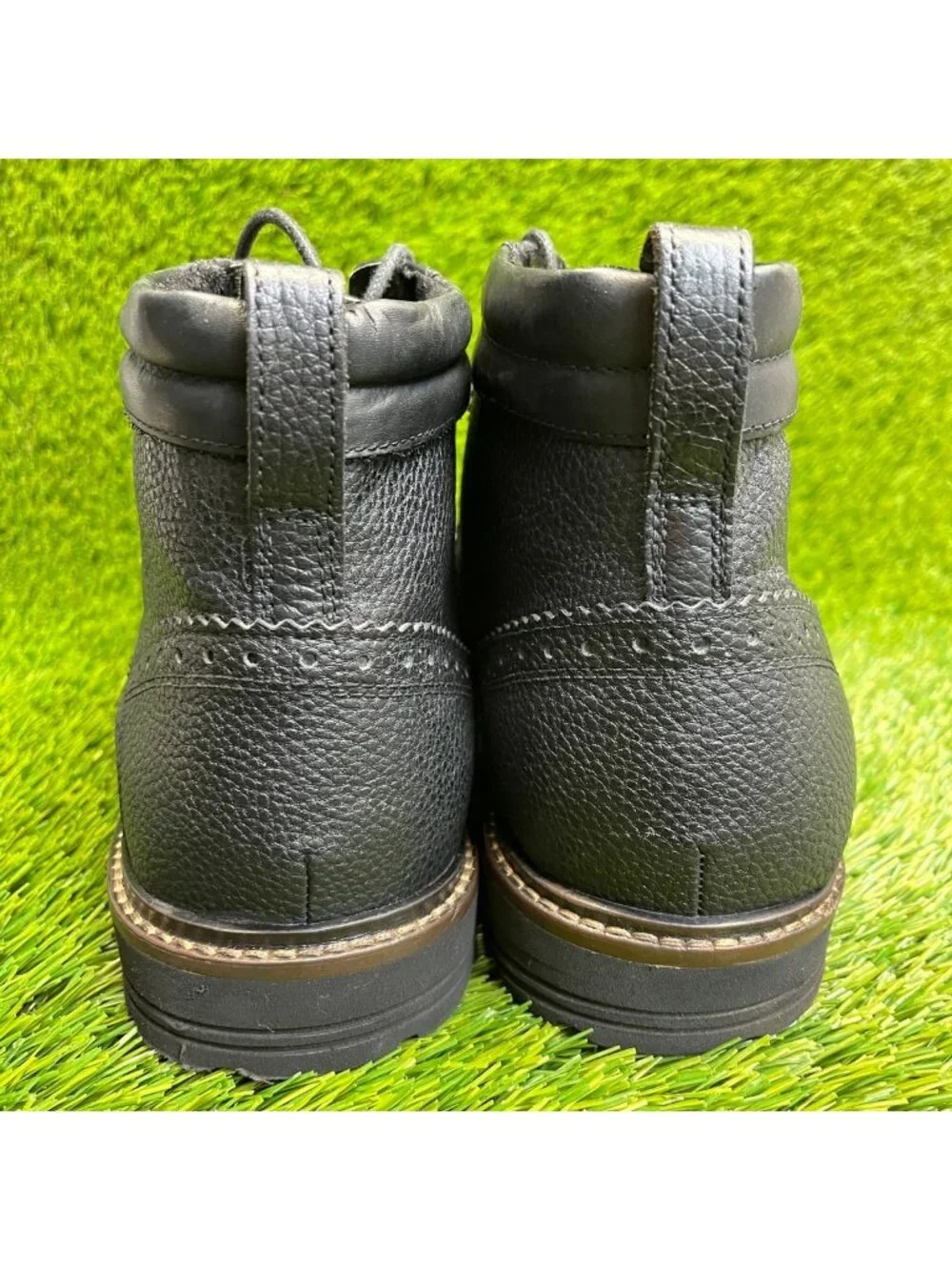 Nunn Bush Odell II Mens Size 10E Black Outdoor Leather Lace Up Wingtip Boots